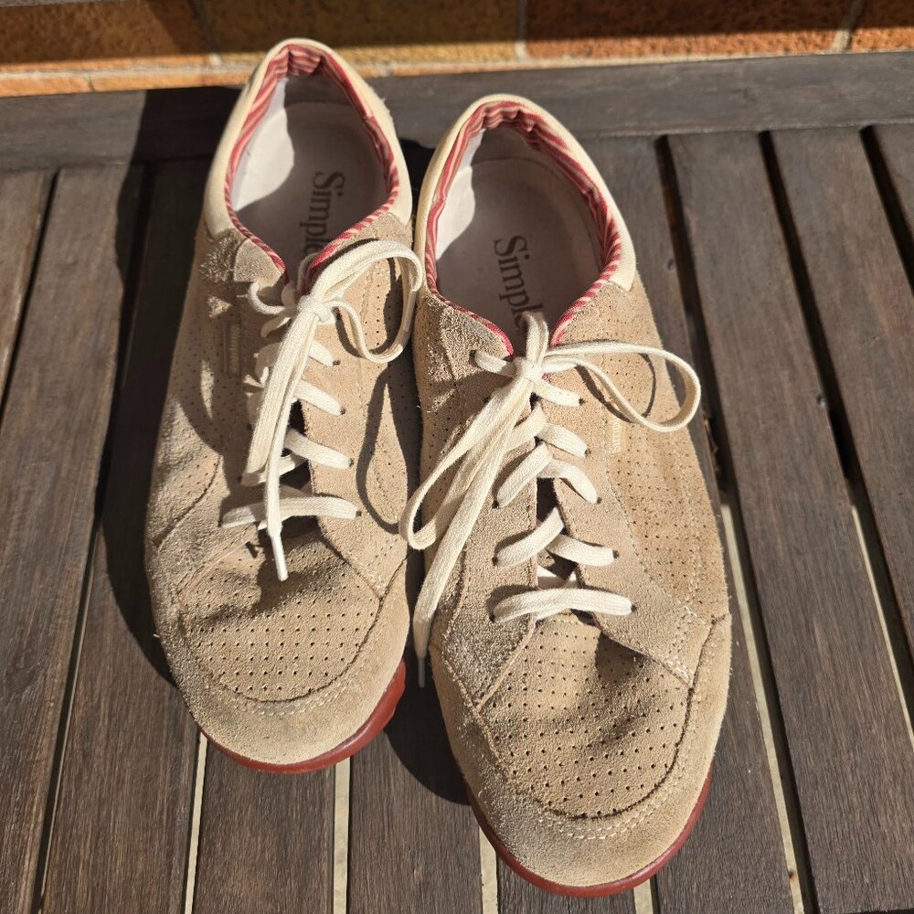 SIMPLE Women’s Tan Beige Suede Casual Walking Sneakers Shoes Women’s Size 11